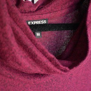 Express Maroon Heather Flowy Cowl Neck Tunic